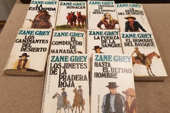 Novelas del Oeste de Zane Grey.